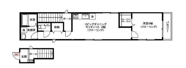 PEACE桜(1LDK/2階)の間取り写真