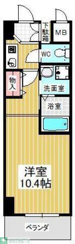 サウス名駅(1K/9階)の間取り写真