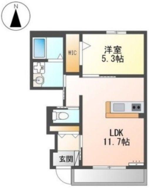 ロココモダン X(1LDK/1階)の間取り写真