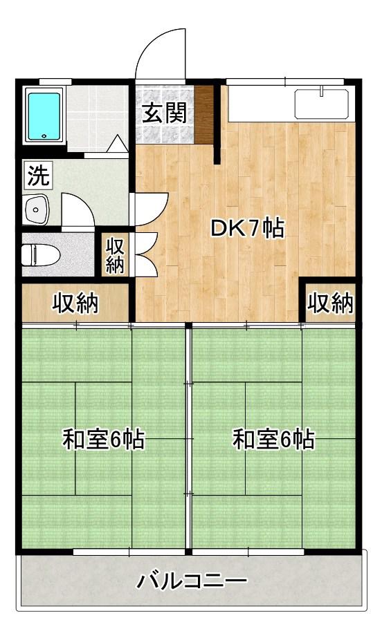 愛宕マンション(2DK/3階)の間取り写真