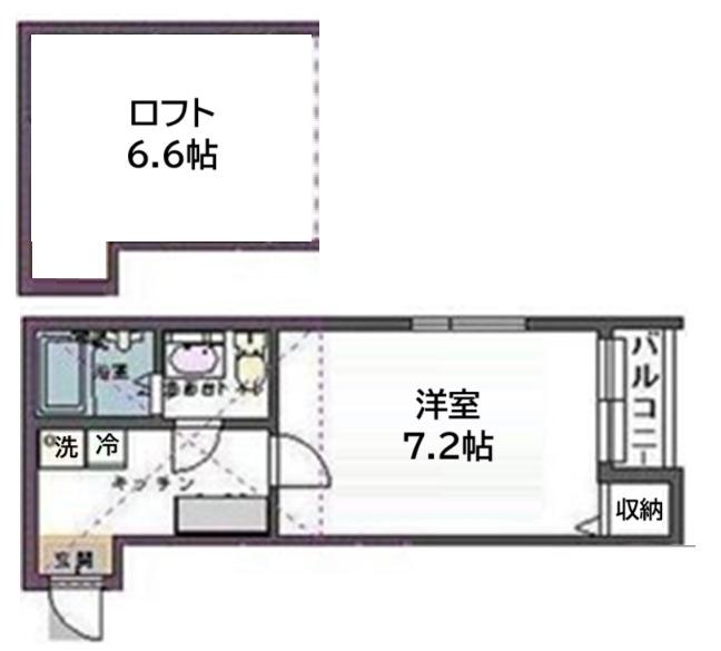 STAGE上谷刈(1K/1階)の間取り写真