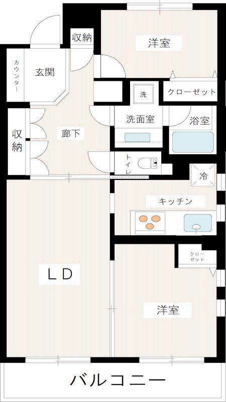 グランベルデ馬込坂(2LDK/1階)の間取り写真