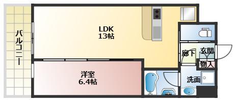 プレジオ梅田(1LDK/7階)の間取り写真