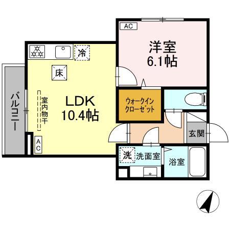 DBLESS湘南辻堂(1LDK/1階)の間取り写真
