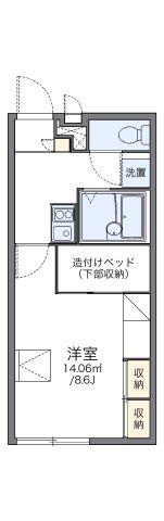レオパレスハートフル(1K/2階)の間取り写真