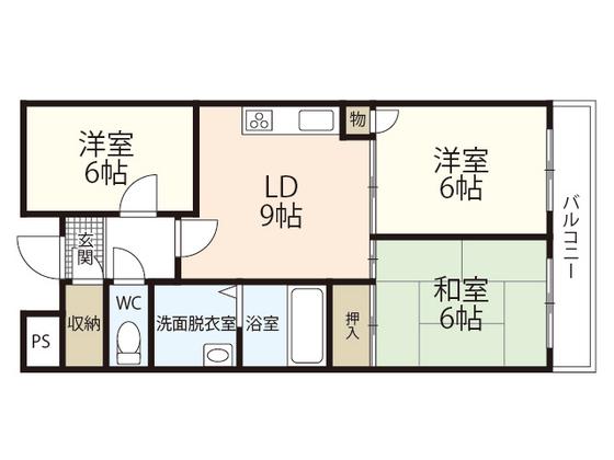 ファーレ高須(3LDK/2階)の間取り写真