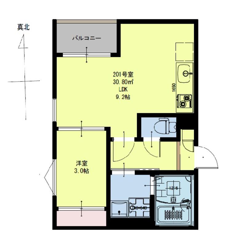 REGALEST AZUCAR(1LDK/2階)の間取り写真