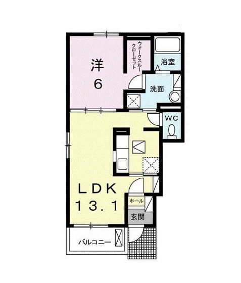 アルバーダ・KV(1LDK/1階)の間取り写真