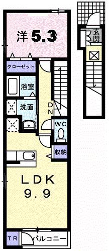 ミラージュA(1LDK/2階)の間取り写真