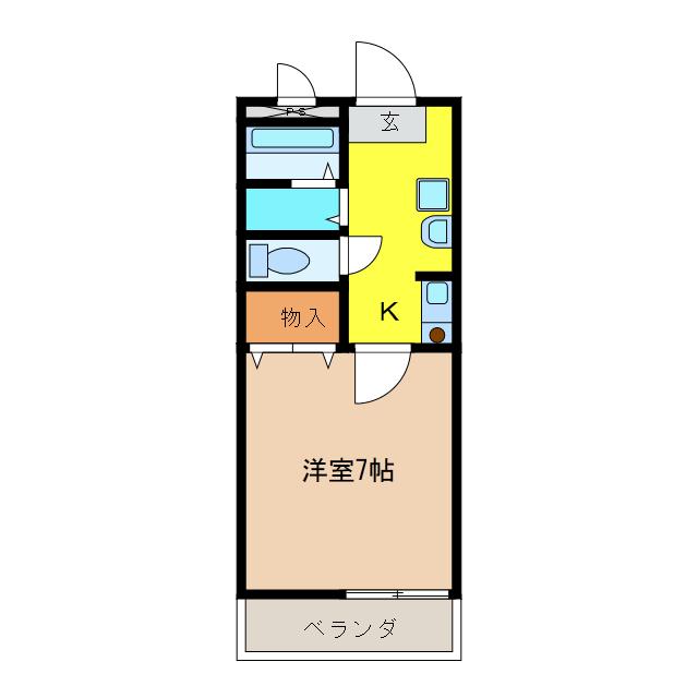 クレセントコートエスプリ(1K/1階)の間取り写真