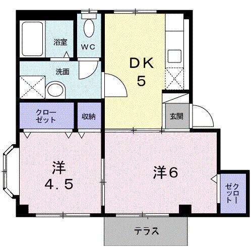 コーポラス長浜(2DK/1階)の間取り写真