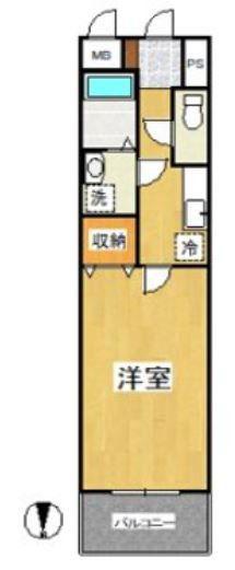 ヴィータ コモダ(1K/2階)の間取り写真