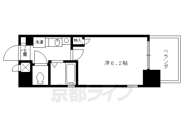 エステムコート御所南II(1K/7階)の間取り写真
