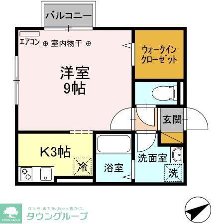 ビラ・モデルナ(1K/2階)の間取り写真