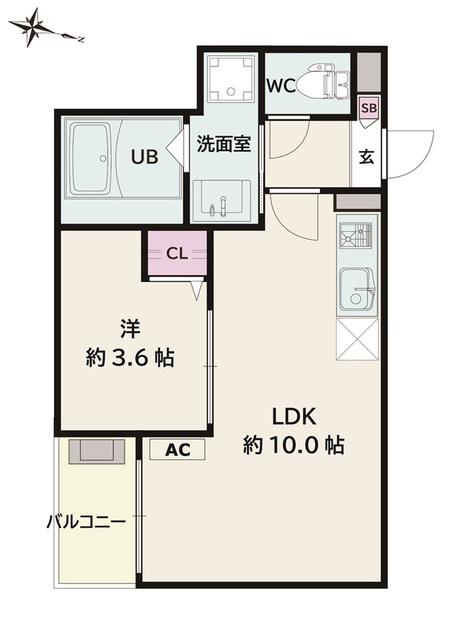 JACK TSUTSUMII(1LDK/1階)の間取り写真