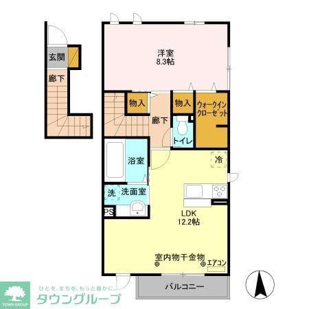 ソレイユ(1LDK/2階)の間取り写真