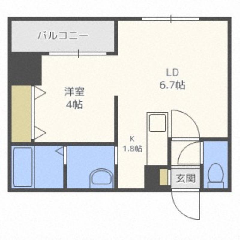 レジデンスタワー札幌(1LDK/14階)の間取り写真
