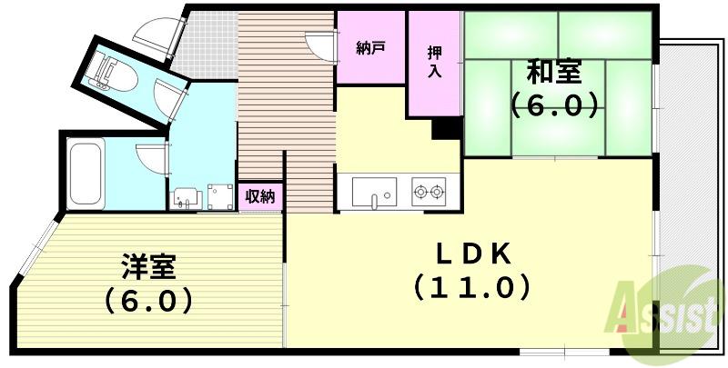 NOAHS ARK(2LDK/2階)の間取り写真