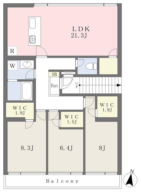 HARVEY RESIDENCE日和(3LDK/3階)の間取り写真