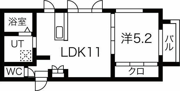 ルミナス西野58(1LDK/2階)の間取り写真