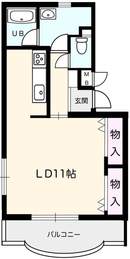 マンション サクセスII(1LK/3階)の間取り写真