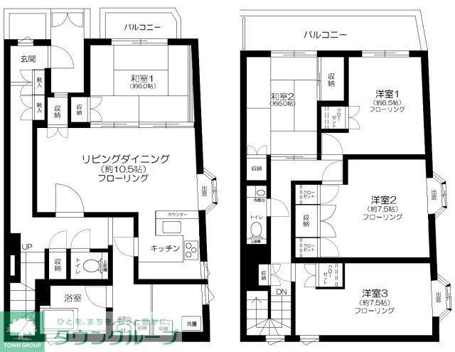 コーディアル久我山(5LDK/1階)の間取り写真