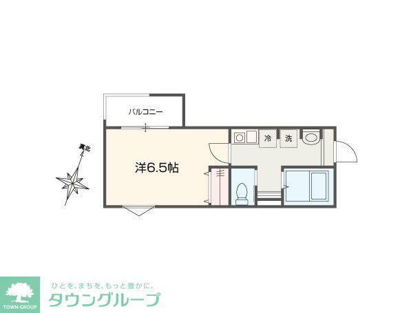 MELLAS田無(1K/2階)の間取り写真