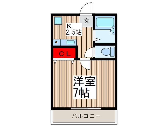 マーブル武蔵浦和(1K/3階)の間取り写真