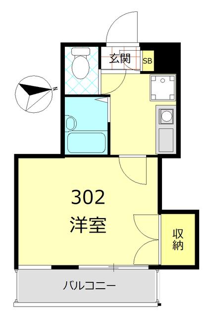 グランコート(1K/3階)の間取り写真