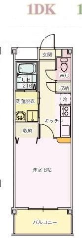 ISLAND中平野(1K/1階)の間取り写真