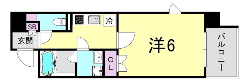 MONOLITH(1K/9階)の間取り写真
