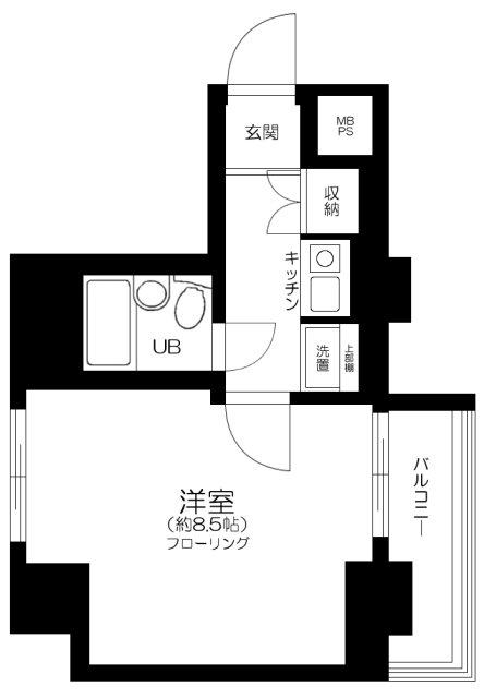 ヴェラハイツ蔵前(1K/6階)の間取り写真