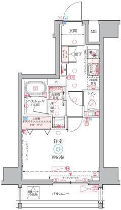 クレヴィスタ三ノ輪(1K/6階)の間取り写真