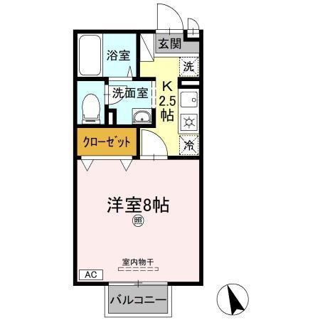 コーポラスダイクヤ(1K/2階)の間取り写真