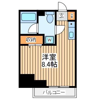 クラリッサ横浜ウエスト(ワンルーム/9階)の間取り写真