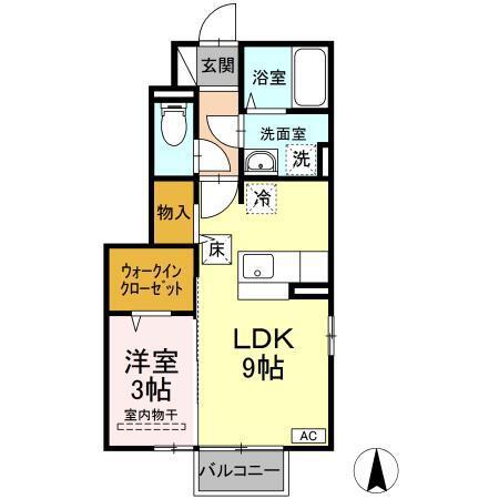KS NOBLE II(1LDK/1階)の間取り写真