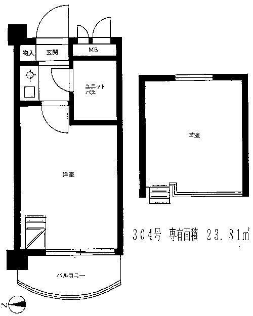 ドルフィン南馬込(2K/3階)の間取り写真