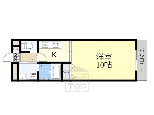 アンプルールクラージュコリーヌシャンⅡ(1K/2階)の間取り写真