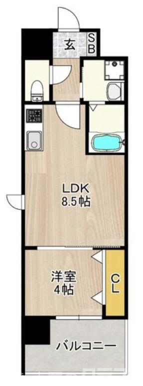 レクシア堺東(1LDK/1階)の間取り写真