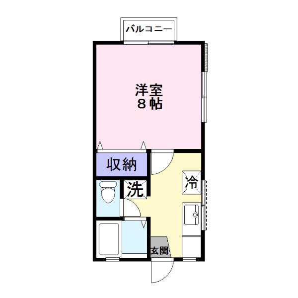 ハイム・マキ(1K/2階)の間取り写真