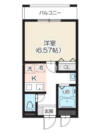 ラフィネ赤羽台(1K/2階)の間取り写真