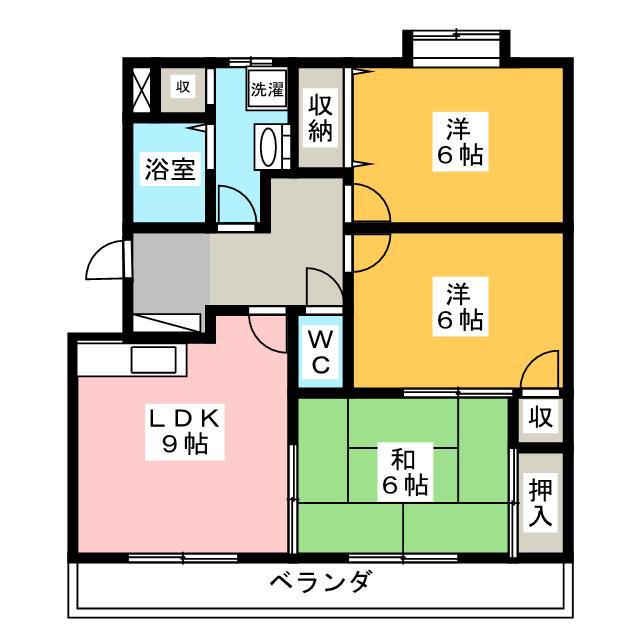 ファミーユ(3LDK/3階)の間取り写真