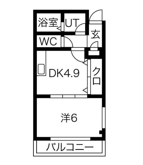 LA VERITEノムラI(1DK/3階)の間取り写真