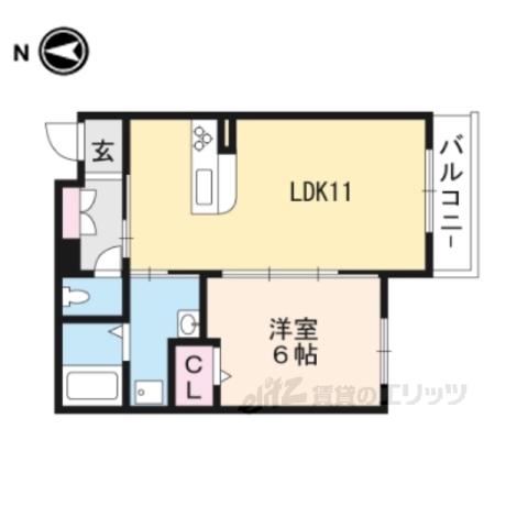 シャーメゾン日野(1LDK/2階)の間取り写真