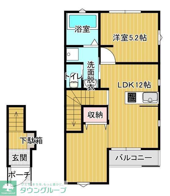 モノリシック(1LDK/2階)の間取り写真