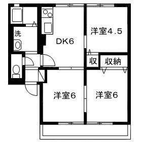 ビューハイム(3DK/2階)の間取り写真