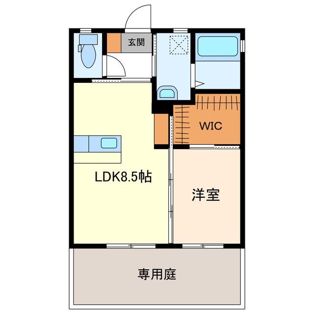 カーサパレッソN(1LDK/1階)の間取り写真