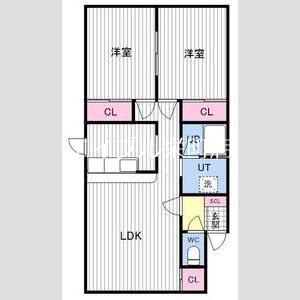 サンクレール(2LDK/3階)の間取り写真