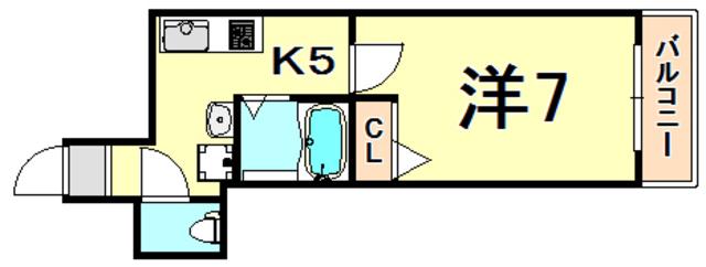ラフォンテ尼崎駅前(1K/8階)の間取り写真