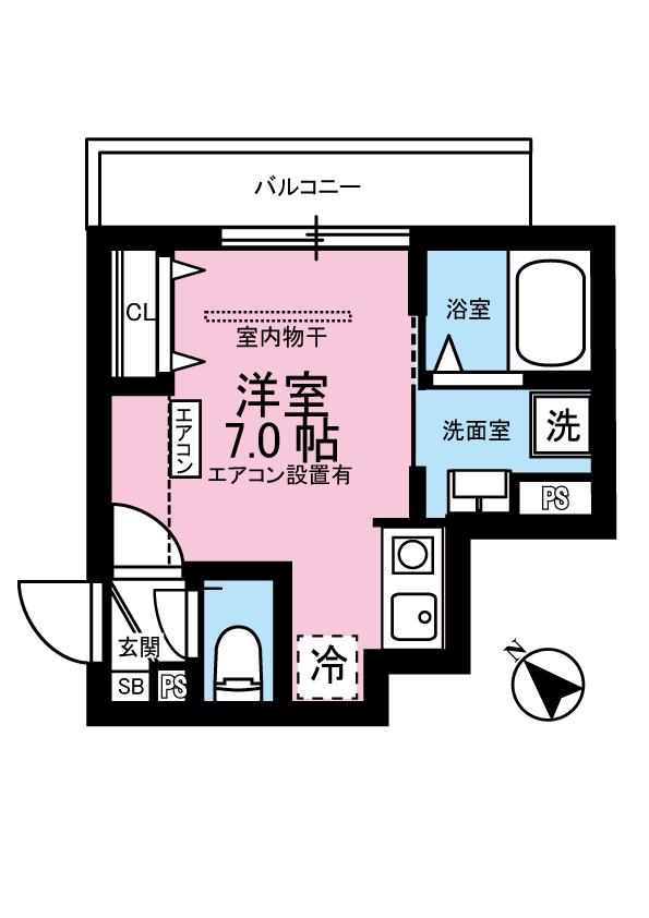 グランデファーレ新横浜(ワンルーム/2階)の間取り写真